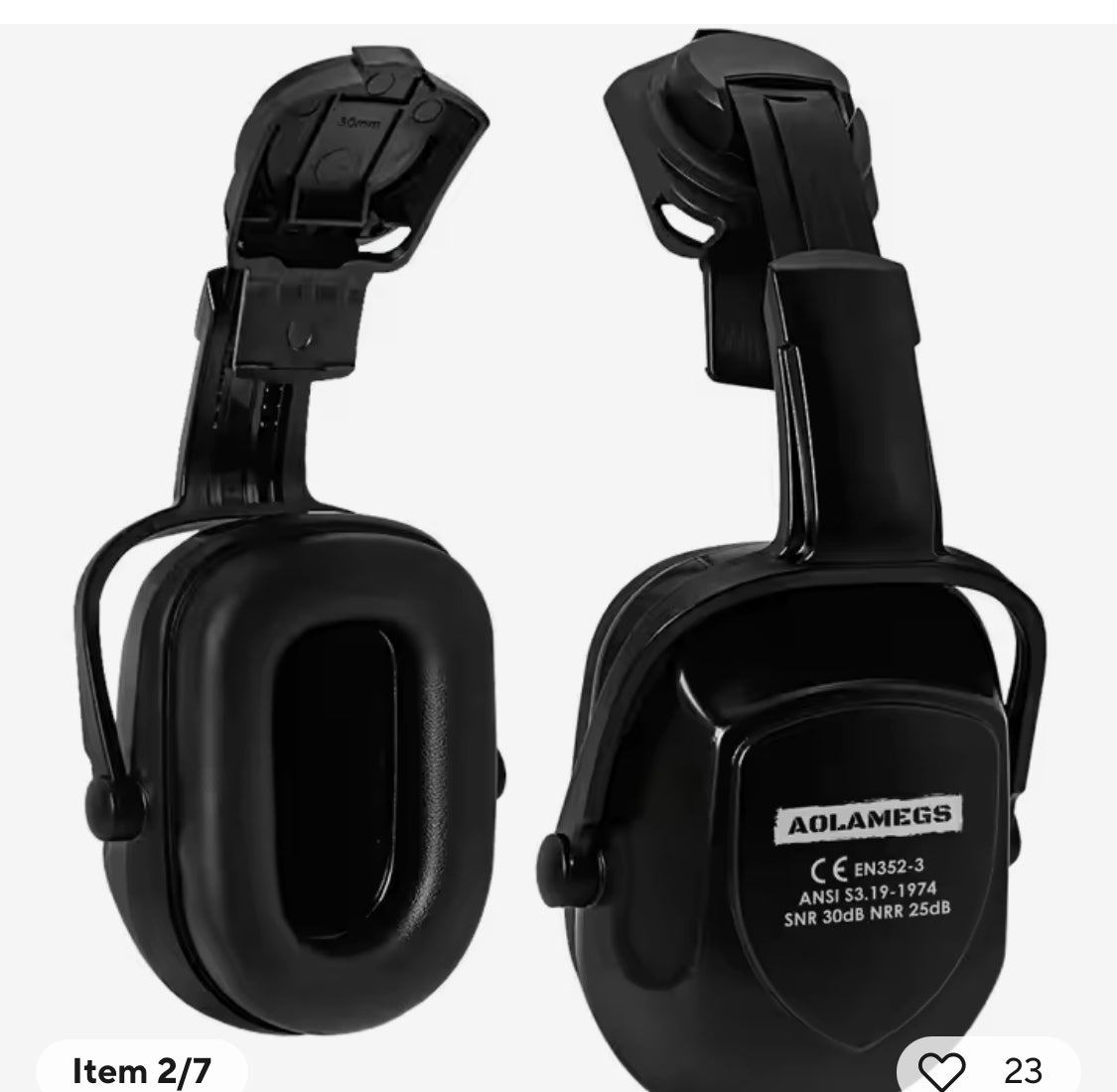 Ear muff for construction helmets detachable