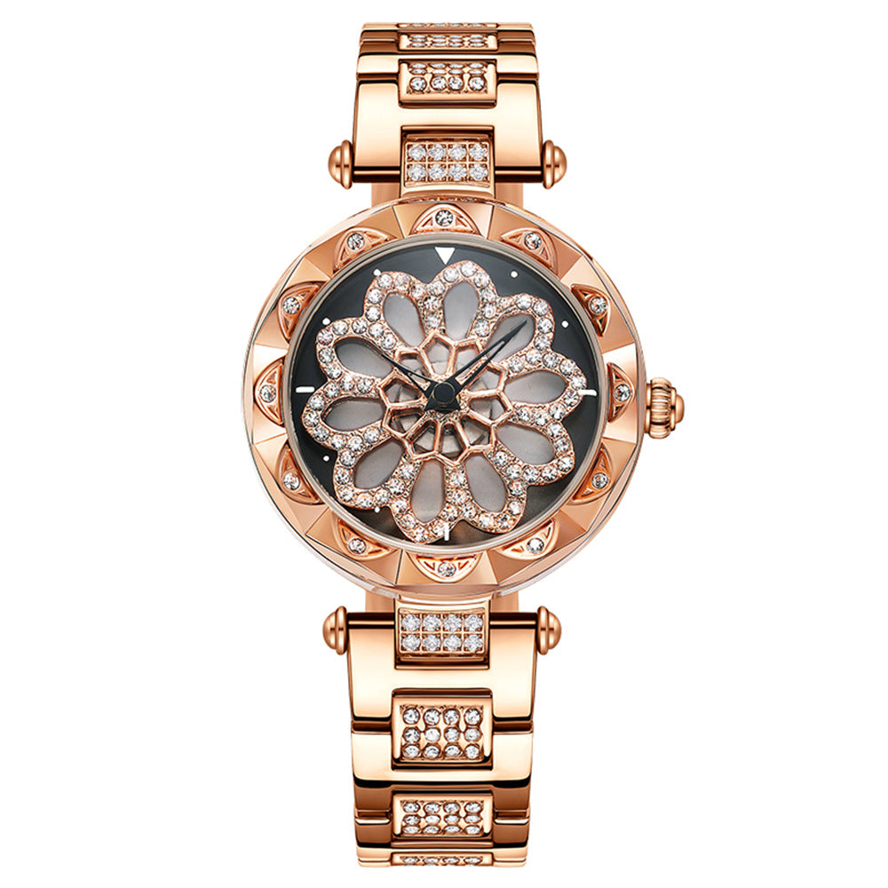 Tiktok HOT sell ladies luck turn watches full star douyin two e-commerce hot style ladies net red diamond ladies watch