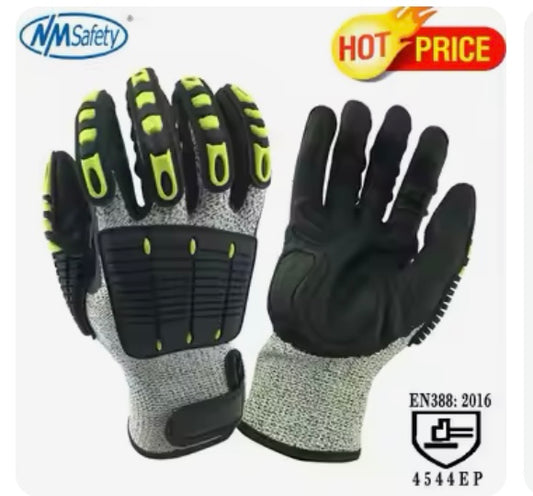 Cut resistant safety work gloves