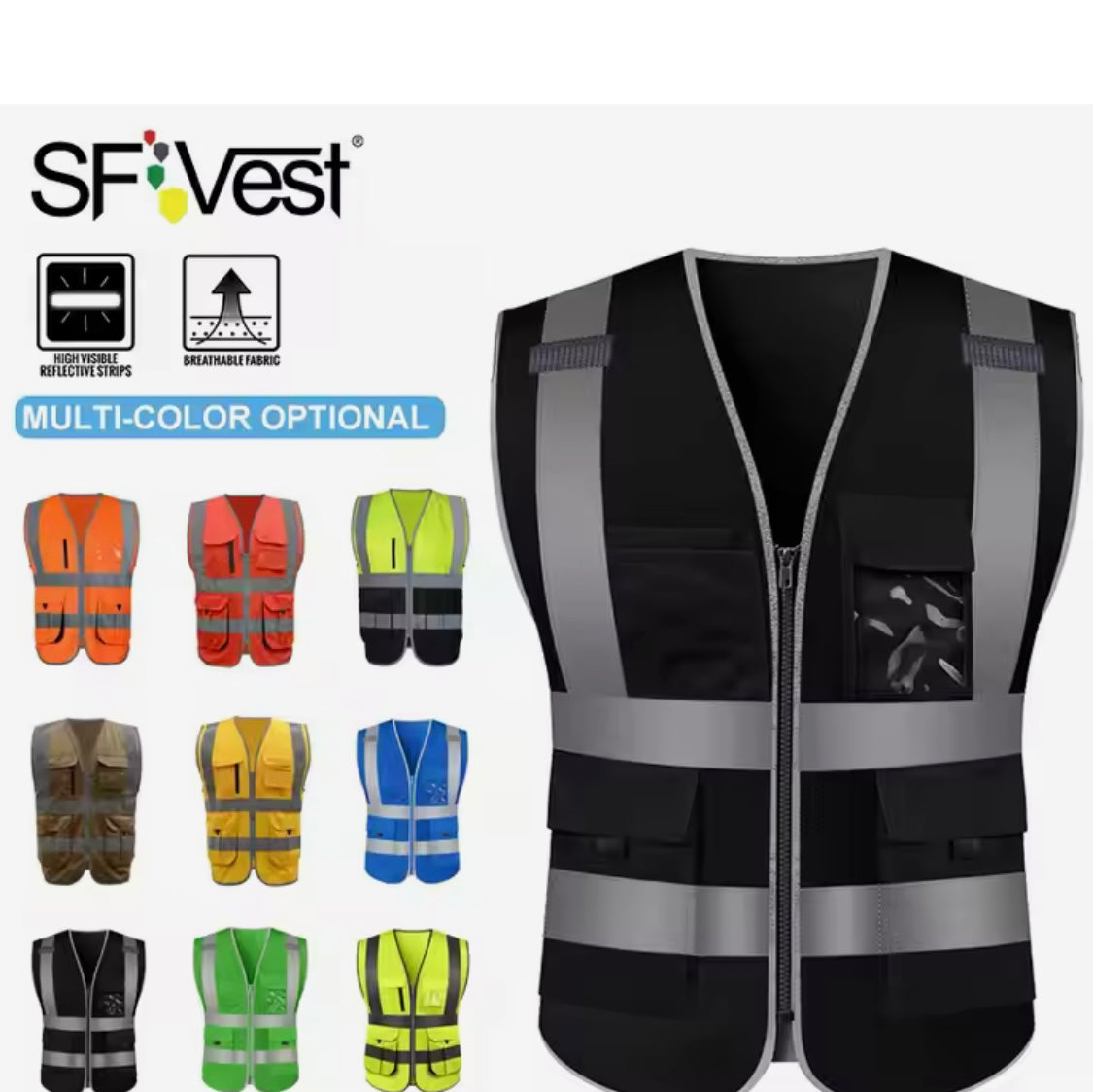 Unisex reflective safety vest