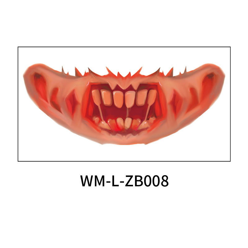 New trade in stock Halloween MOUTH Tattoo party scary scary lip DIY decoration BIG MOUTH