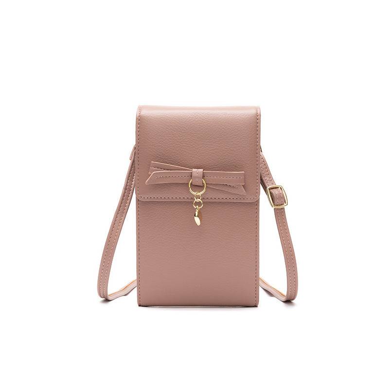 2021 new bag female multi-functional PU mobile phone bag female shoulder cross-body bag simple pure color small square bag