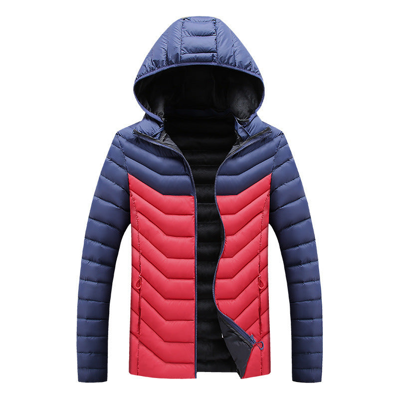 Hooded Padded Winter Jacket Slim Fit Imitation Down Padded Jacket Thick Mens Autumn And Winter