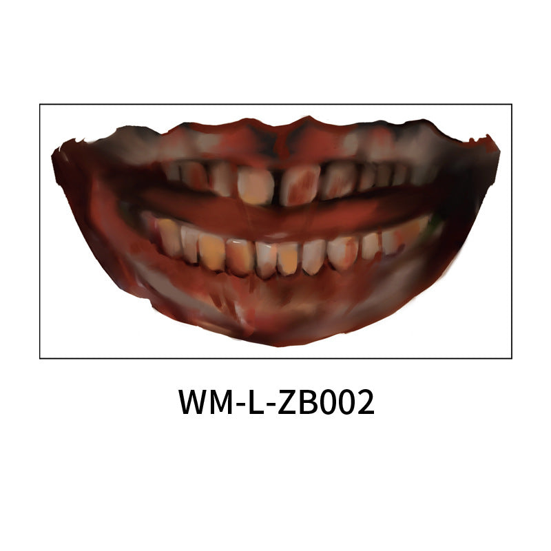 New trade in stock Halloween MOUTH Tattoo party scary scary lip DIY decoration BIG MOUTH