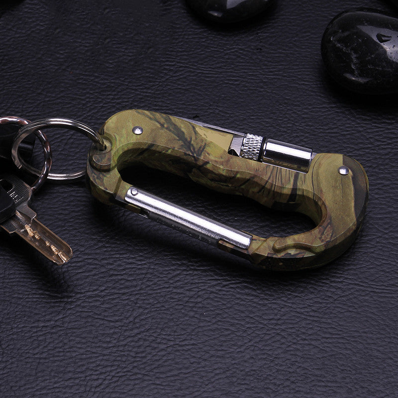 Camouflage Clasp Knife Saw Screwdriver Multifunctional Outdoor Tools Climbing Carabiner Quickdraws Aluminum 5 In 1 Carabiner