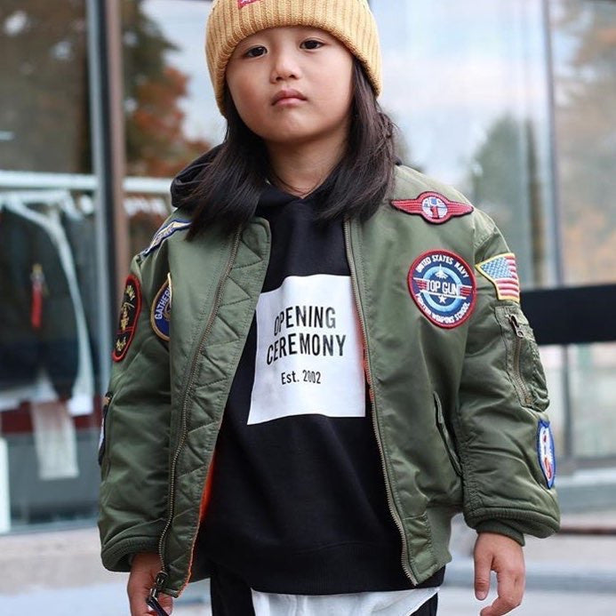 Trendy US Air Force boys & Girls fall/winter quilted boys & Girls Heavy bomber jacket padded jacket