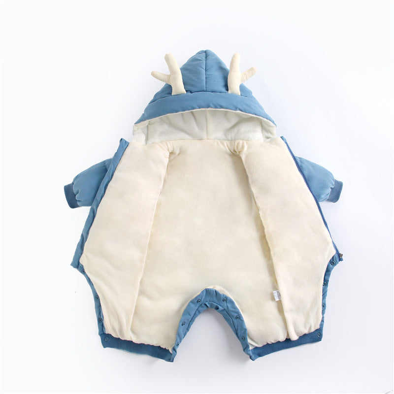 Baby onesie down cotton clothes autumn and winter clothes climbing clothes Ha Yi style boys and girls newborn babies go out to hold clothes