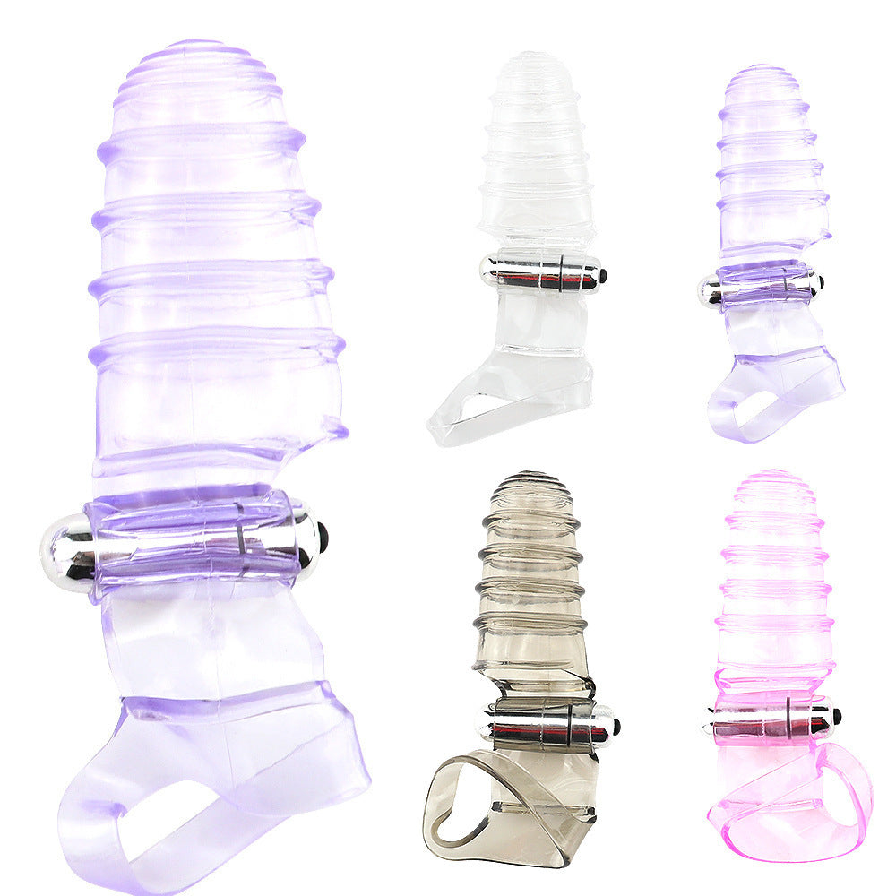 Vibrate finger set thumb prick set QQ masturbator adult sex toys couple toys a hair