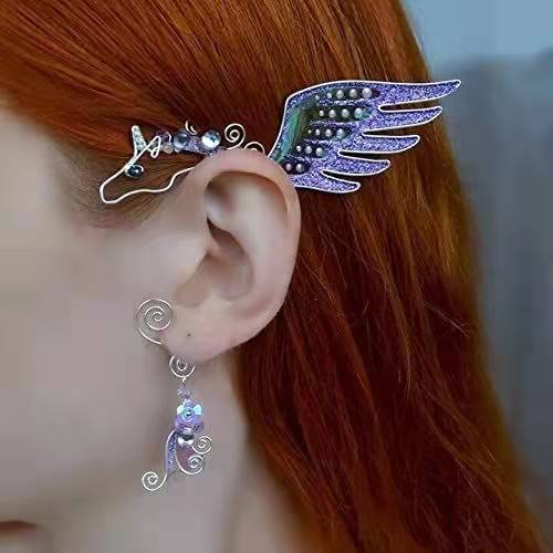 Butterfly Dragon Fish Animal Lady Ear Clip Ear Sleeve Pendant Without Perforation Fairy Cosplay Jewelry Party Gift Ear Cuffs