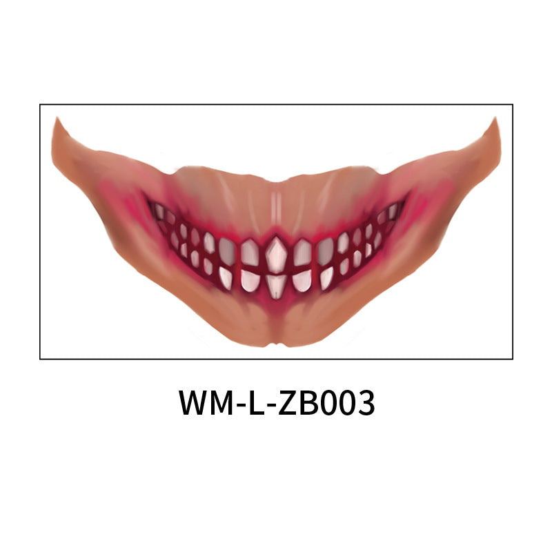 New trade in stock Halloween MOUTH Tattoo party scary scary lip DIY decoration BIG MOUTH