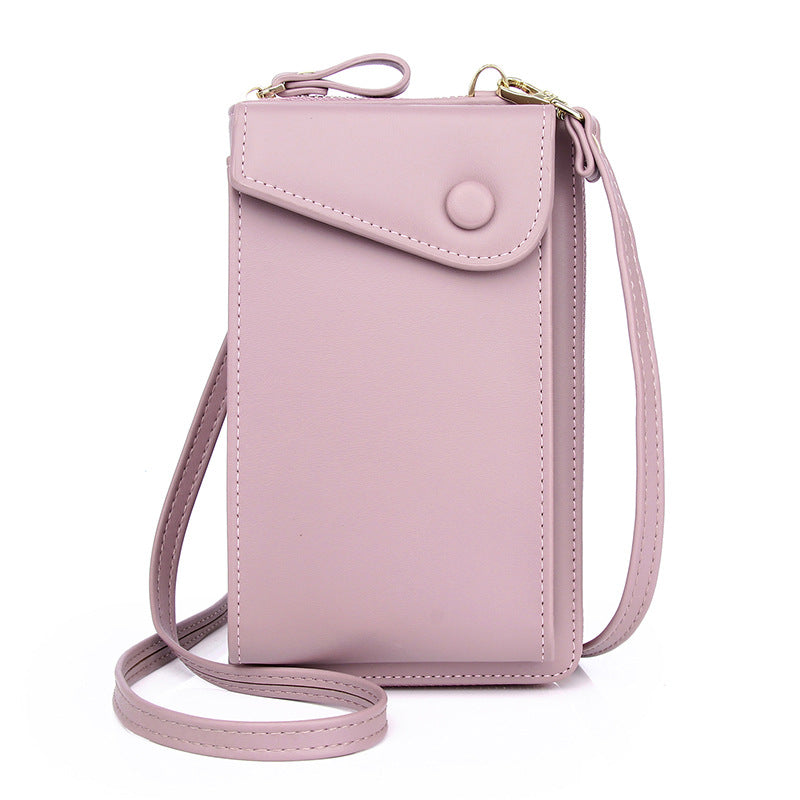 2021 new women shoulder cross bag Korean fashion trend multi-functional solid color INS mobile phone bag customization