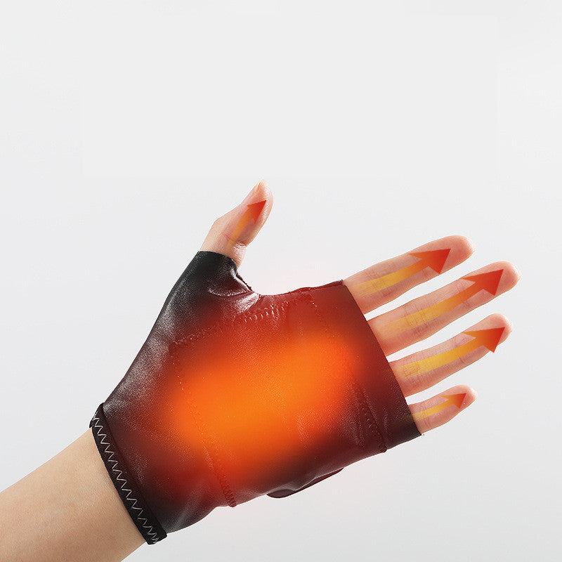 Smart Heating Gloves Charging Warm Riding Warm Hands And Half Fingers