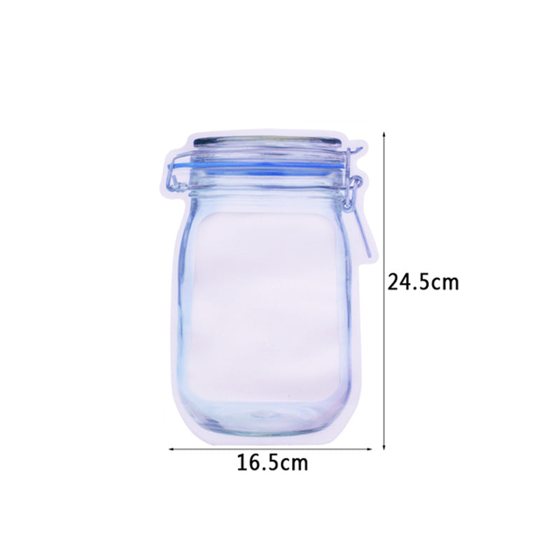 Household food preservation Ziploc bag Mason bottle special-shaped ziploc bag preservation moisture-proof portable sealing pocket free combination