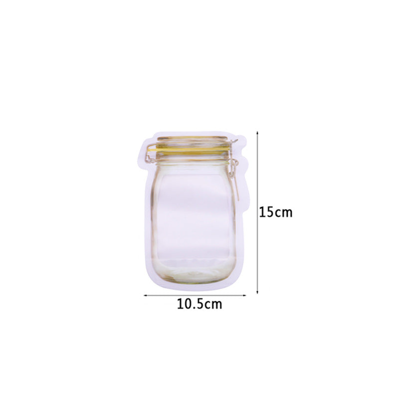 Household food preservation Ziploc bag Mason bottle special-shaped ziploc bag preservation moisture-proof portable sealing pocket free combination