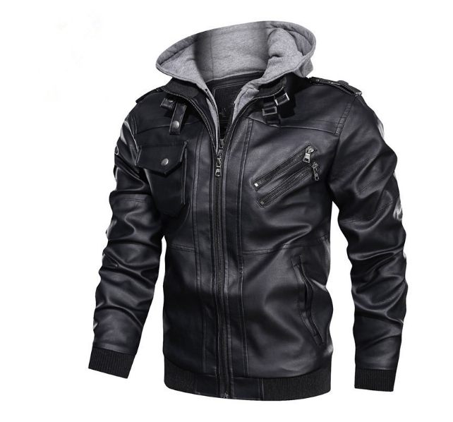 Winter Fashion Motorcycle Leather Jacket Men Slim Fit Oblique Zipper PU Jackets Autumn Mens Leather Biker Coats Warm Streetwear