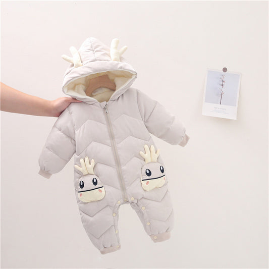 Baby onesie down cotton clothes autumn and winter clothes climbing clothes Ha Yi style boys and girls newborn babies go out to hold clothes