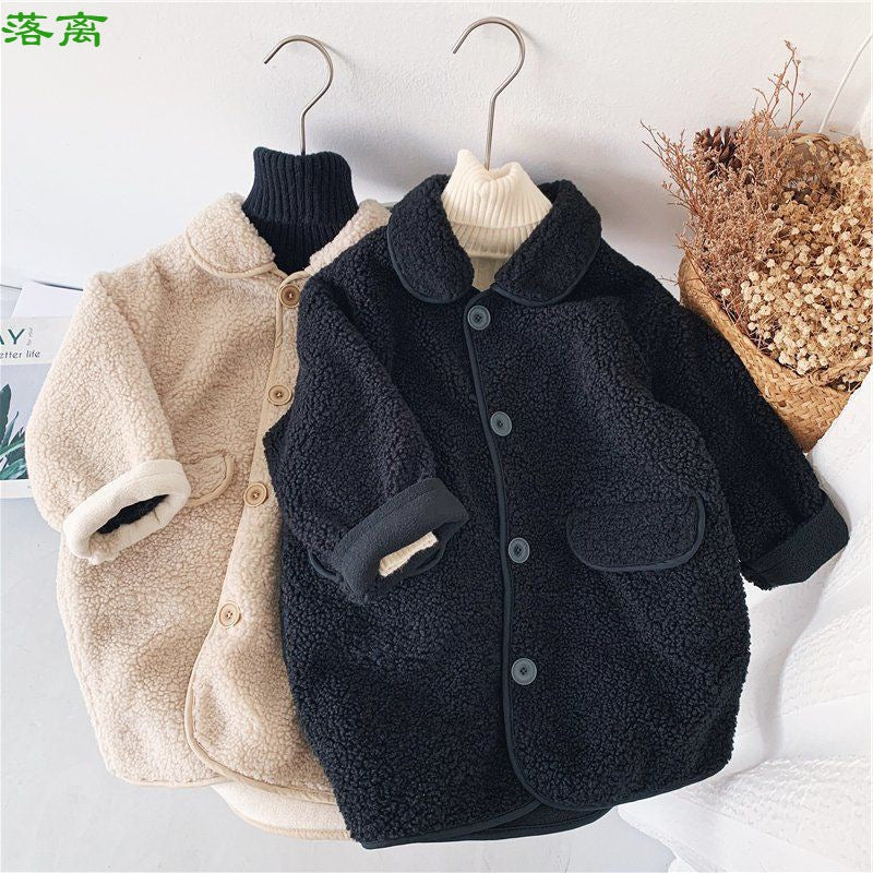 Children's wear winter wear 2022 winter new children's reflective coat baby long small and medium-sized boys with velvet and thick coat