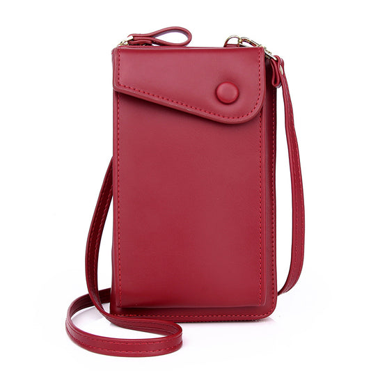 2021 new women shoulder cross bag Korean fashion trend multi-functional solid color INS mobile phone bag customization