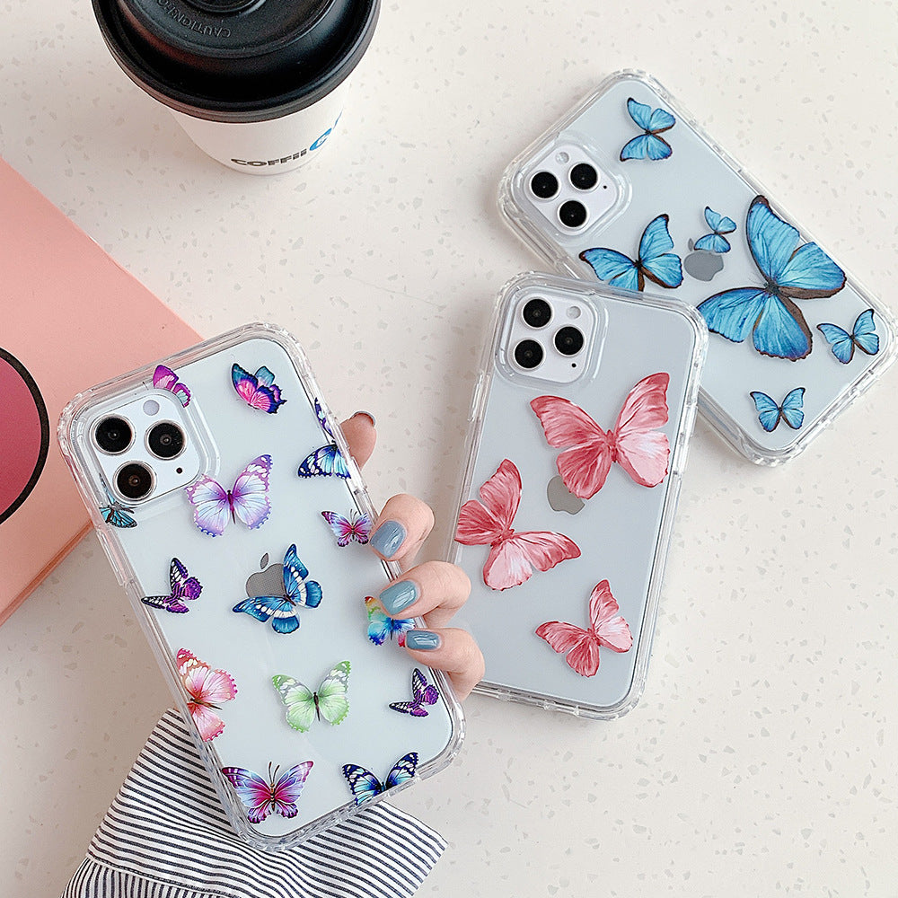 Armor 2 in 1 Colorful Butterfly is available for Apple 12 phone case iPhone11ProMax soft case