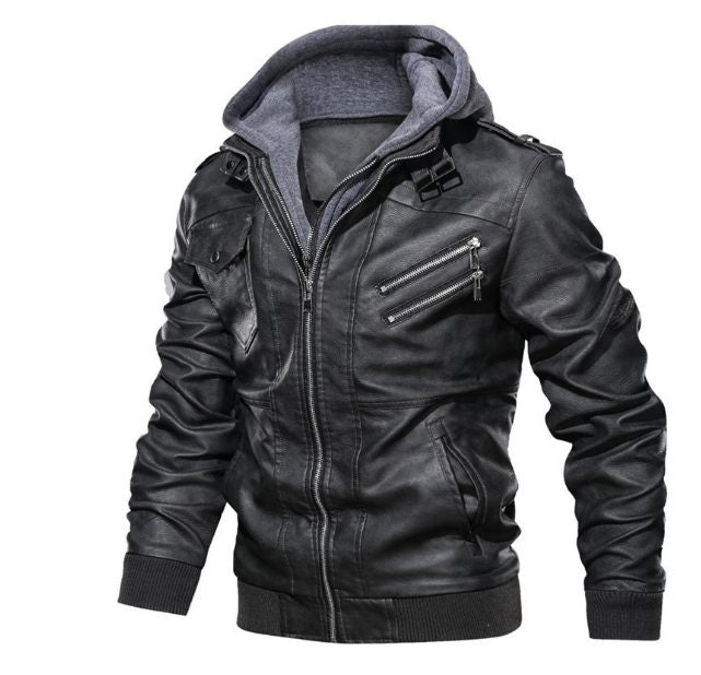 Winter Fashion Motorcycle Leather Jacket Men Slim Fit Oblique Zipper PU Jackets Autumn Mens Leather Biker Coats Warm Streetwear