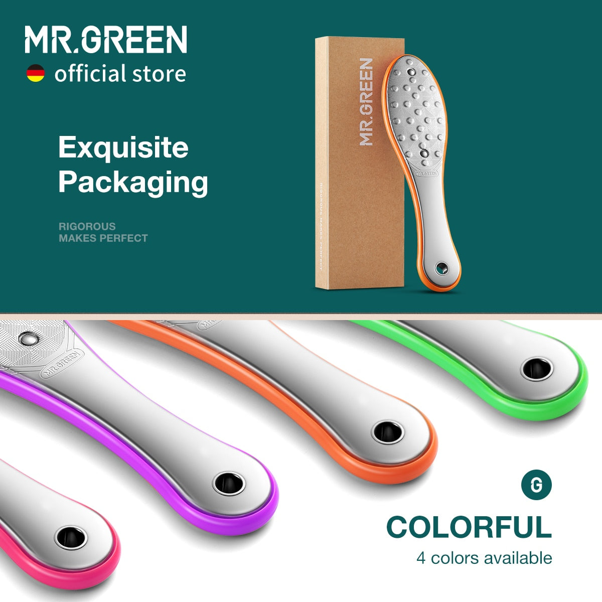 MR.GREEN Pedicure Foot Care Tools Foot File Rasps Callus Dead Foot Skin Care Remover Sets Stainless Steel Professional Two Sides