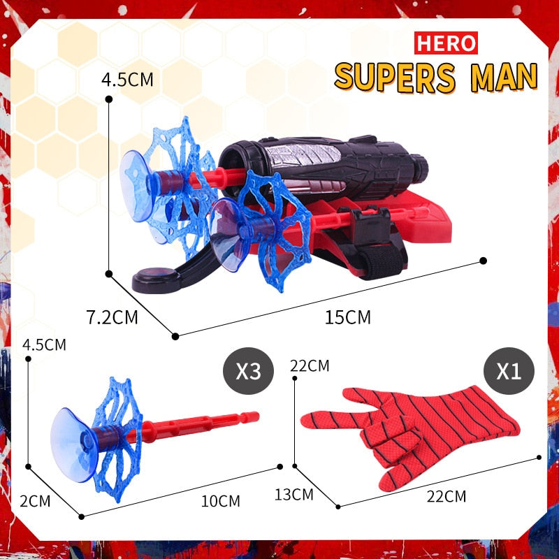 Marvel Spiderman Figure Toy Kids Plastic Cosplay Glove Launcher Set Hero Launcher Wrist Toy Set Funny Toys Boy Children's Gift