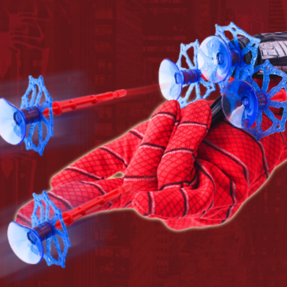 Marvel Spiderman Figure Toy Kids Plastic Cosplay Glove Launcher Set Hero Launcher Wrist Toy Set Funny Toys Boy Children's Gift