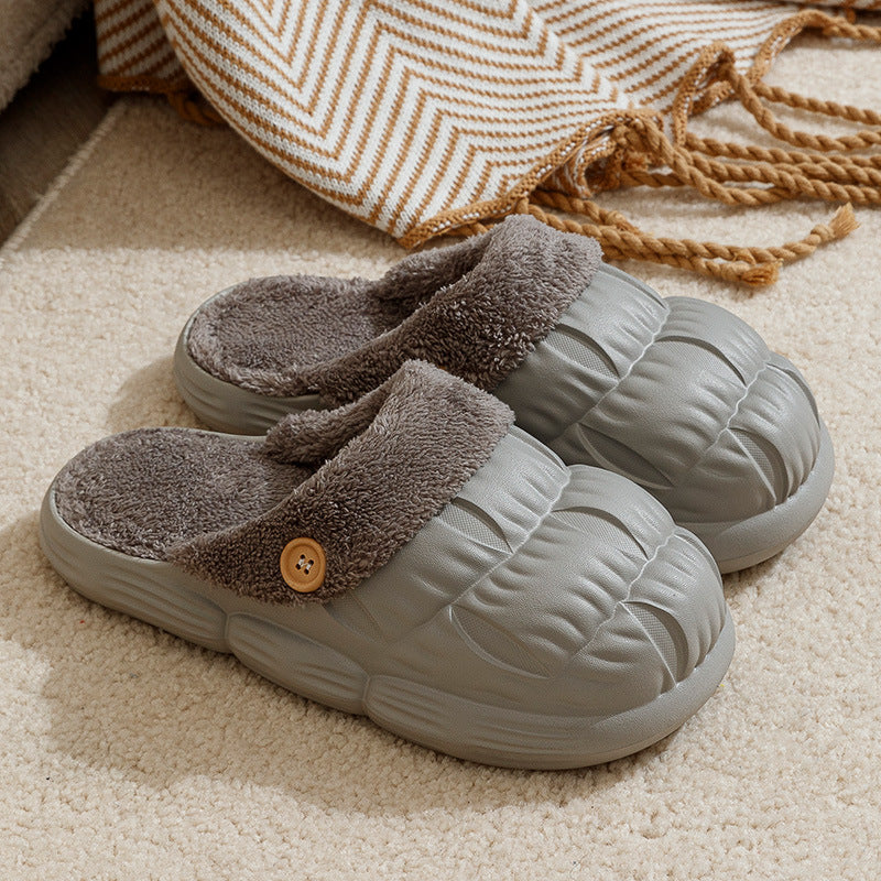 Waterproof Detachable Cotton Slippers Winter Feces Thick Bottom Confinement Home Couple Warm Cotton Shoes