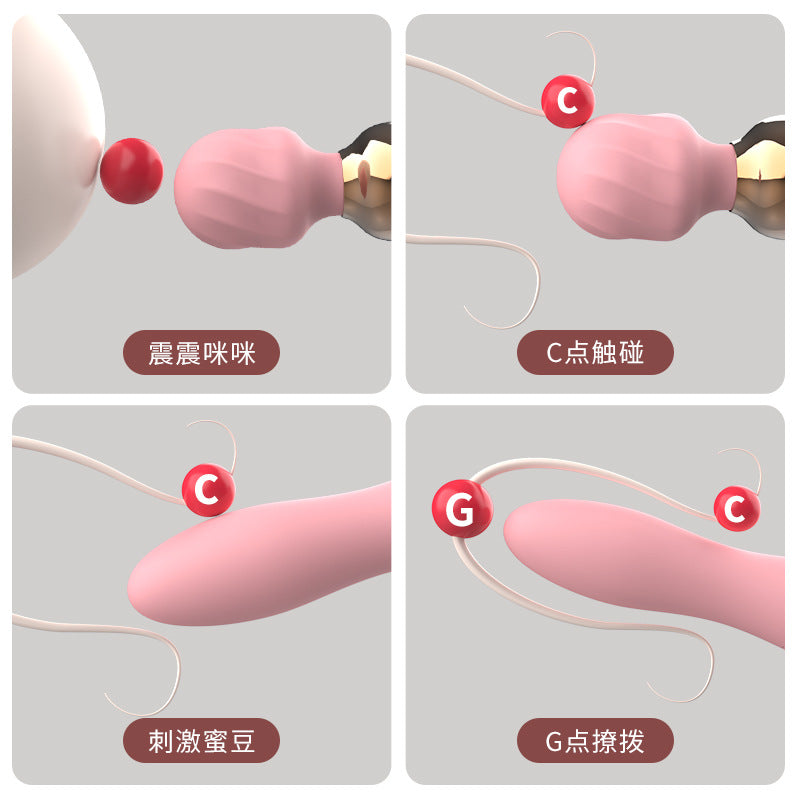 AV Stick Female Masturbation Device Female Vibrator Frequency Conversion Mute Charging Second Tide Double-headed Vibrator Sex Products