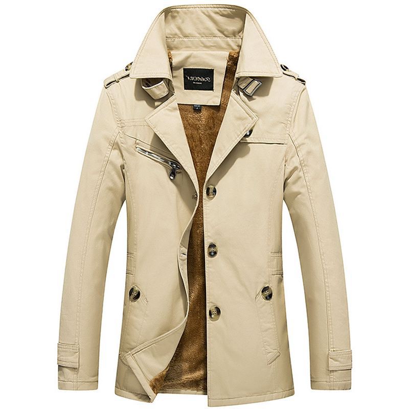 Men Winter Casual Jacket Man Warmth Cotton Clothes Long Coat