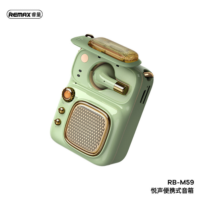 REMAX / Rui Volume Retro Bluetooth Speaker 5.0 With Headset Rechargeable Card With Radio Small Audio M59