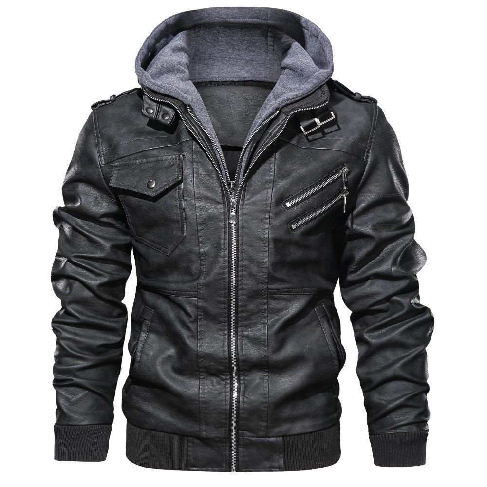 Winter Fashion Motorcycle Leather Jacket Men Slim Fit Oblique Zipper PU Jackets Autumn Mens Leather Biker Coats Warm Streetwear