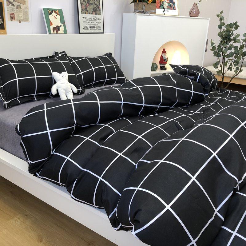 4-piece Bed Set Cute Cute Duck Cartoon Autumn And Winter Four-piece Set Washing Wind Cartoon Comfortable Student Three-piece Bedding