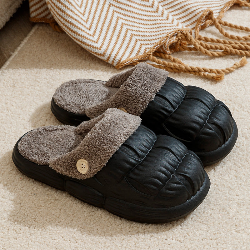 Waterproof Detachable Cotton Slippers Winter Feces Thick Bottom Confinement Home Couple Warm Cotton Shoes