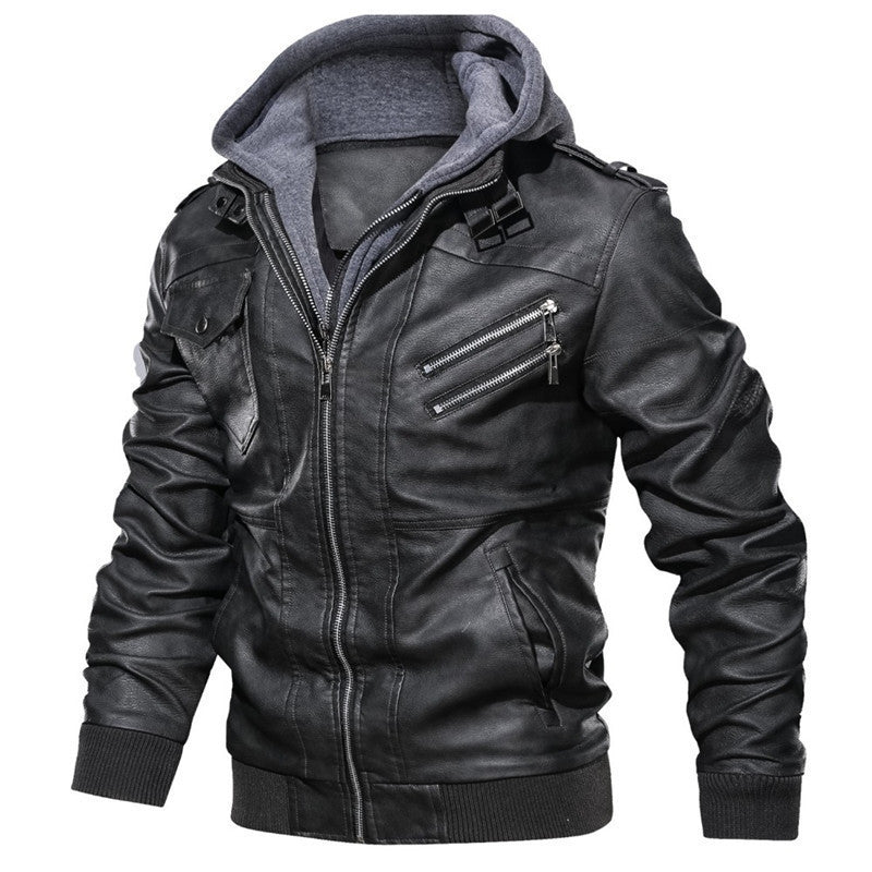 Winter Fashion Motorcycle Leather Jacket Men Slim Fit Oblique Zipper PU Jackets Autumn Mens Leather Biker Coats Warm Streetwear