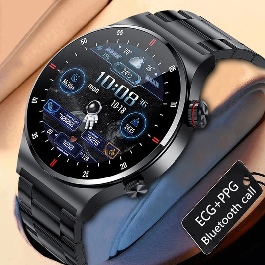 New Bluetooth Call QW33 Smart Watch ECG+PPG Business Stainless Steel Strap Waterproof Men's Watch