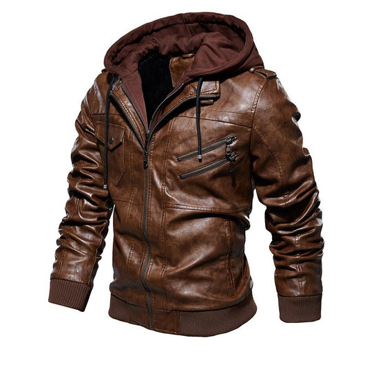 Winter Fashion Motorcycle Leather Jacket Men Slim Fit Oblique Zipper PU Jackets Autumn Mens Leather Biker Coats Warm Streetwear