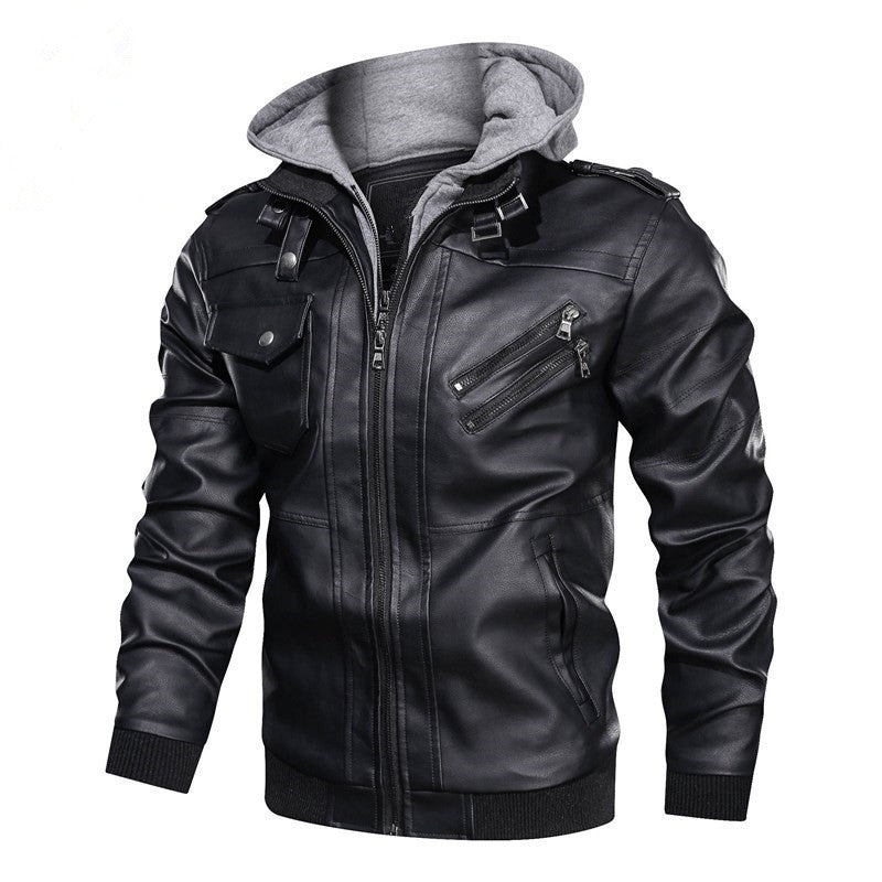 Winter Fashion Motorcycle Leather Jacket Men Slim Fit Oblique Zipper PU Jackets Autumn Mens Leather Biker Coats Warm Streetwear