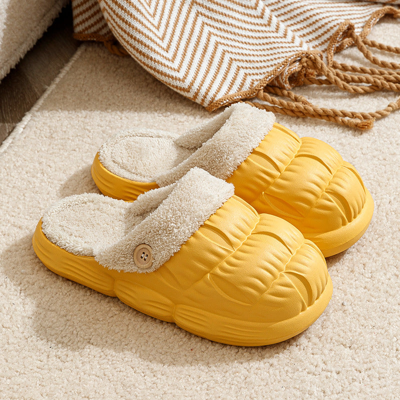 Waterproof Detachable Cotton Slippers Winter Feces Thick Bottom Confinement Home Couple Warm Cotton Shoes