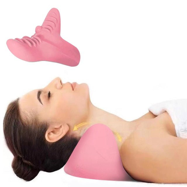 Neck Shoulder Stretcher Relaxer Cervical Chiropractic Traction Device Pillow for Pain Relief Cervical Spine Alignment Gift