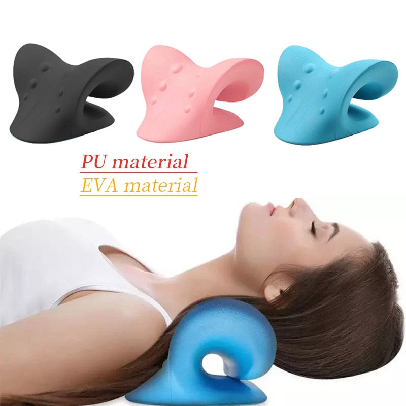 Neck Shoulder Stretcher Relaxer Cervical Chiropractic Traction Device Pillow for Pain Relief Cervical Spine Alignment Gift