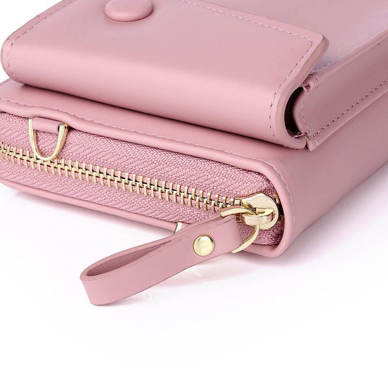 2021 new women shoulder cross bag Korean fashion trend multi-functional solid color INS mobile phone bag customization