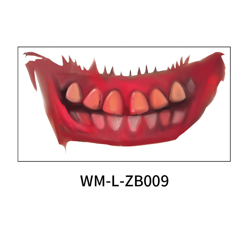 New trade in stock Halloween MOUTH Tattoo party scary scary lip DIY decoration BIG MOUTH