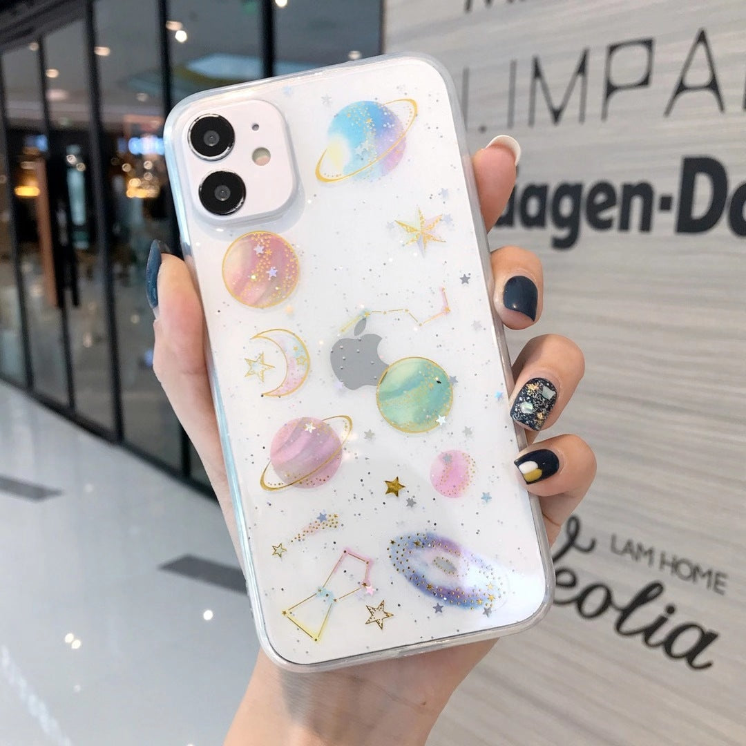 For apple 14Promax drop silicone phone case iPhoneXR 12 13 soft shell starry cover 6