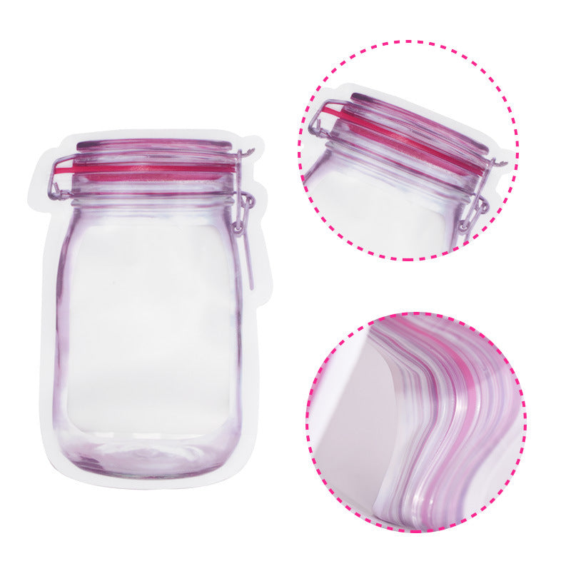 Household food preservation Ziploc bag Mason bottle special-shaped ziploc bag preservation moisture-proof portable sealing pocket free combination