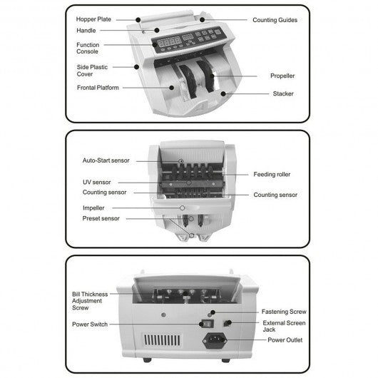 Professional Money Counter Fast Cash Counting Machine Bank UK