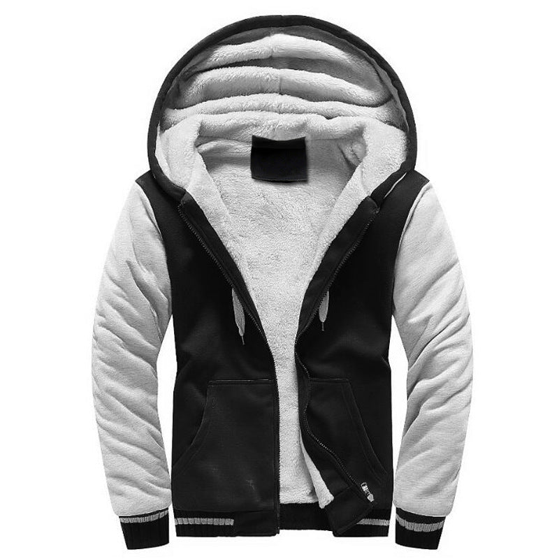 Autumn And Winter European Size Men's And Women's Couple Hooded Cardigan Fleece Padded Coat