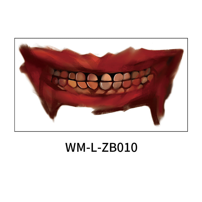 New trade in stock Halloween MOUTH Tattoo party scary scary lip DIY decoration BIG MOUTH