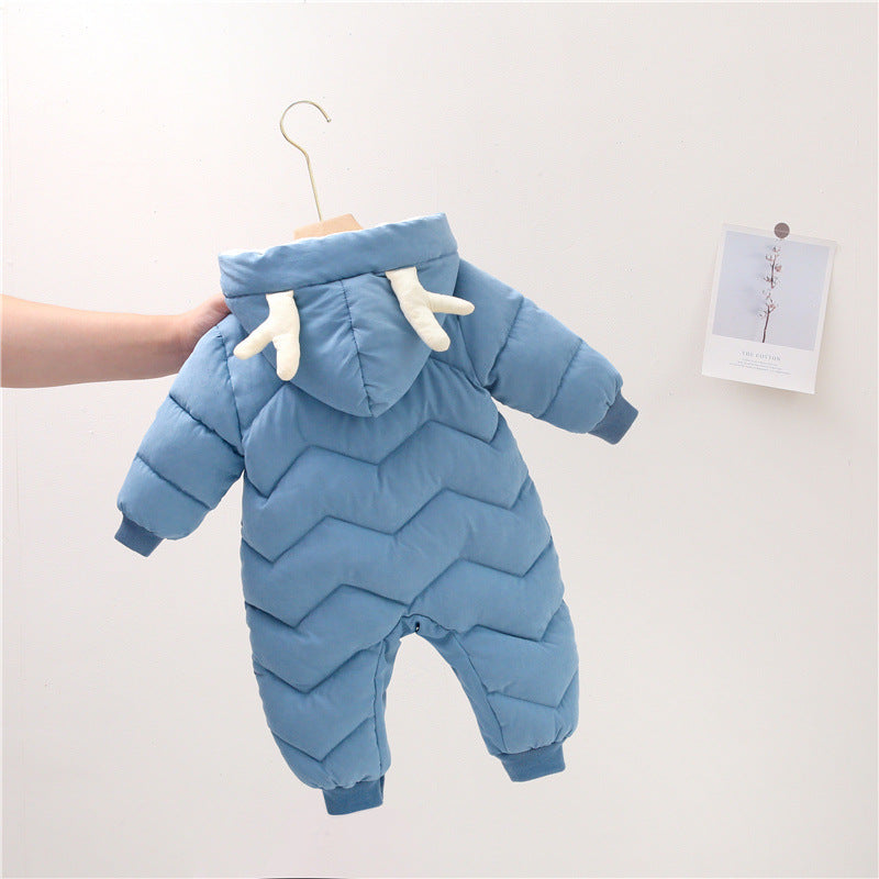 Baby onesie down cotton clothes autumn and winter clothes climbing clothes Ha Yi style boys and girls newborn babies go out to hold clothes