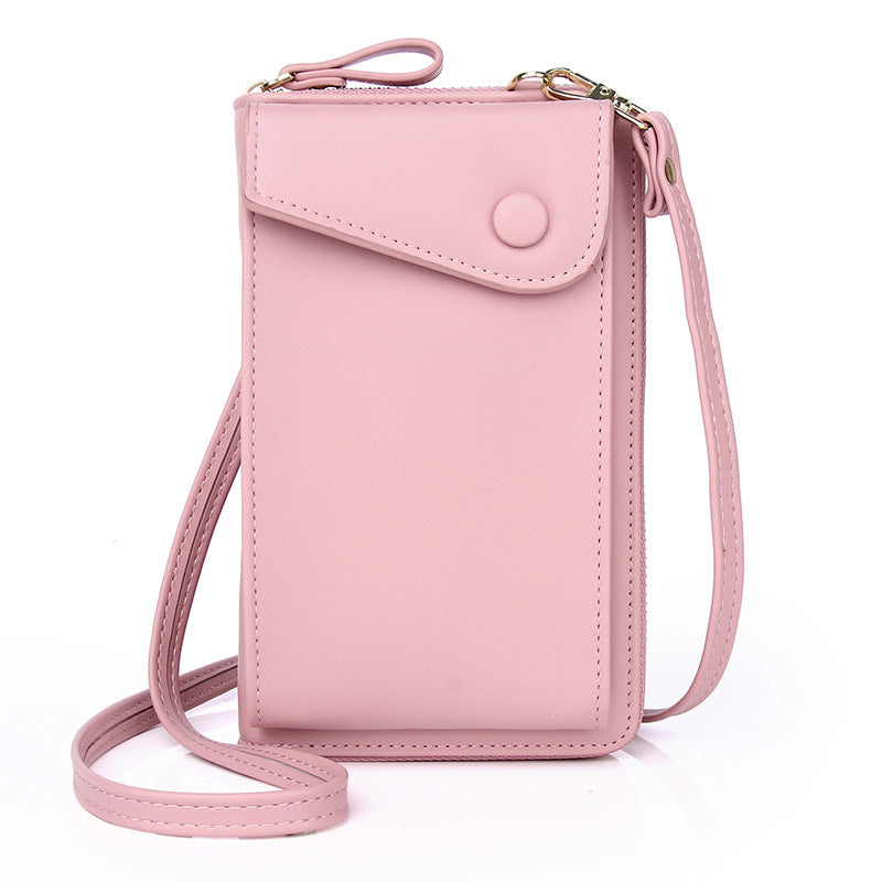 2021 new women shoulder cross bag Korean fashion trend multi-functional solid color INS mobile phone bag customization